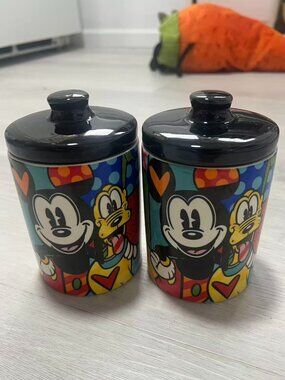 Disney by Britto Mickey Mouse and Pluto Candy Jar Canister, 6 Inch